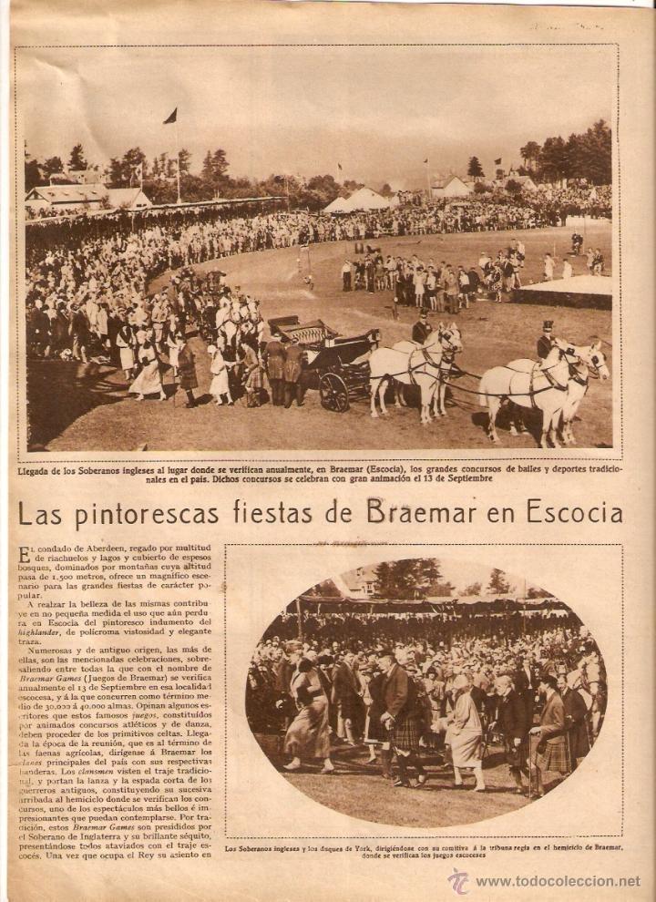 Colecionismo: A&Ntilde;O 1928 RECORTE PRENSA FIESTAS DE BRAEMAR EN ESCOCIA ABERDEEN