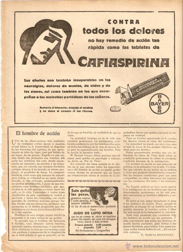 Collezionismo: A&Ntilde;O 1930 RECORTE PUBLICIDAD CAFIASPIRINA BAYER FARMACIA