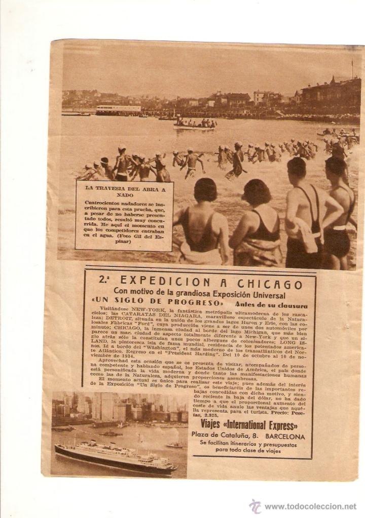 Collezionismo: A&Ntilde;O 1934 RECORTE PRENSA TRAVESIA A NADO DEL ABRA FOTOGRAFIA GIL DEL ESPINAR