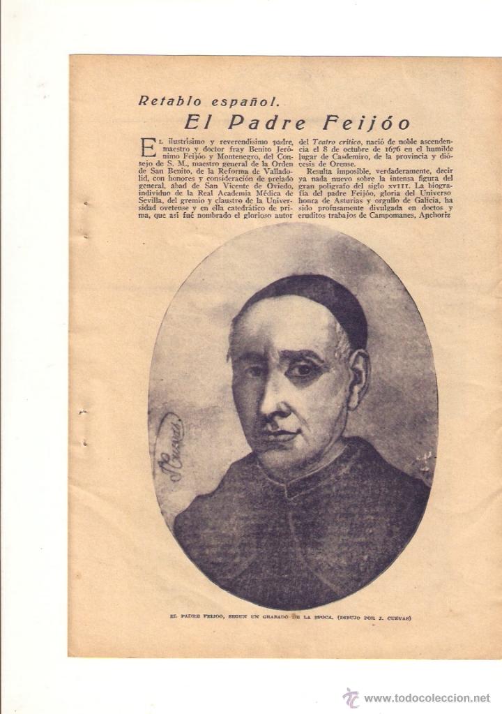 año 1934 recorte prensa el padre benito feijoo - Buy Antique sheets of  paper, programs and other documents on todocoleccion