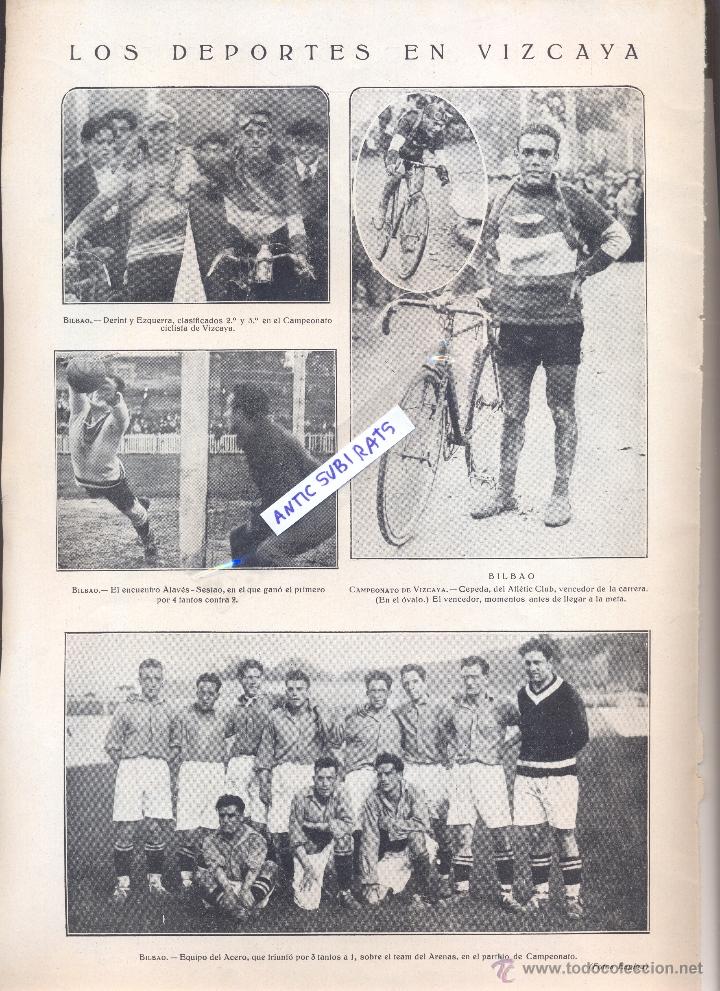 Coleccionismo: RECORTE DE PRENSA A&Ntilde;OS 30 FUTBOL ACERO ARENAS BILBAO ALAVES SESTAO CICLISMO CEPEDA EZQUERRA