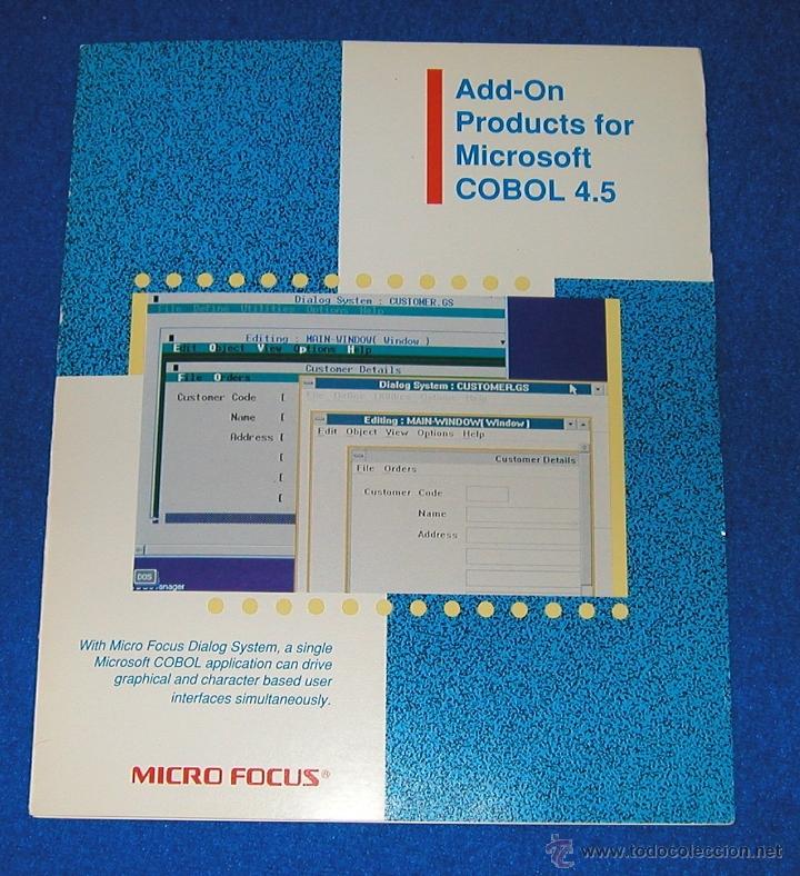 TRIPTICO DE PROPAGANDA INFORM&Aacute;TICA MICRO FOCUS 370 ASSEMBLER PRODUCTS FOR MICROSOFT COBOL 4.5