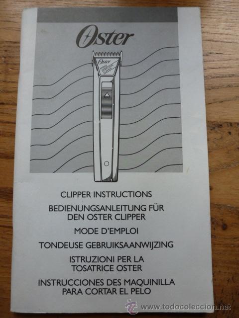 Coleccionismo: Manual de instrucciones de maquinilla para cortar el pelo Oster