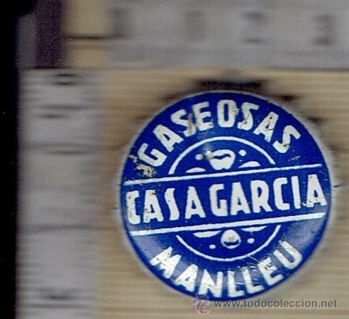 Coleccionismo: CHAPA CORONA GASEOSA CASA GARCIA MANLLEU-BARCELONA.