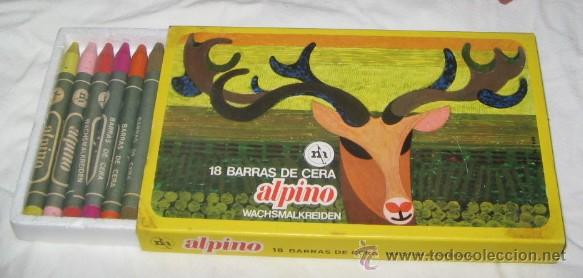 Coleccionismo: CAJA CON 18 BARRAS DE CERA ALPINO