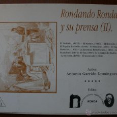 Coleccionismo: MALAGA: RONDA Y SU PRENSA – CARPETA CON DOCE LAMINAS 14 X 18 CM EN CARTONÉ IMPECABLES - COMPLETA