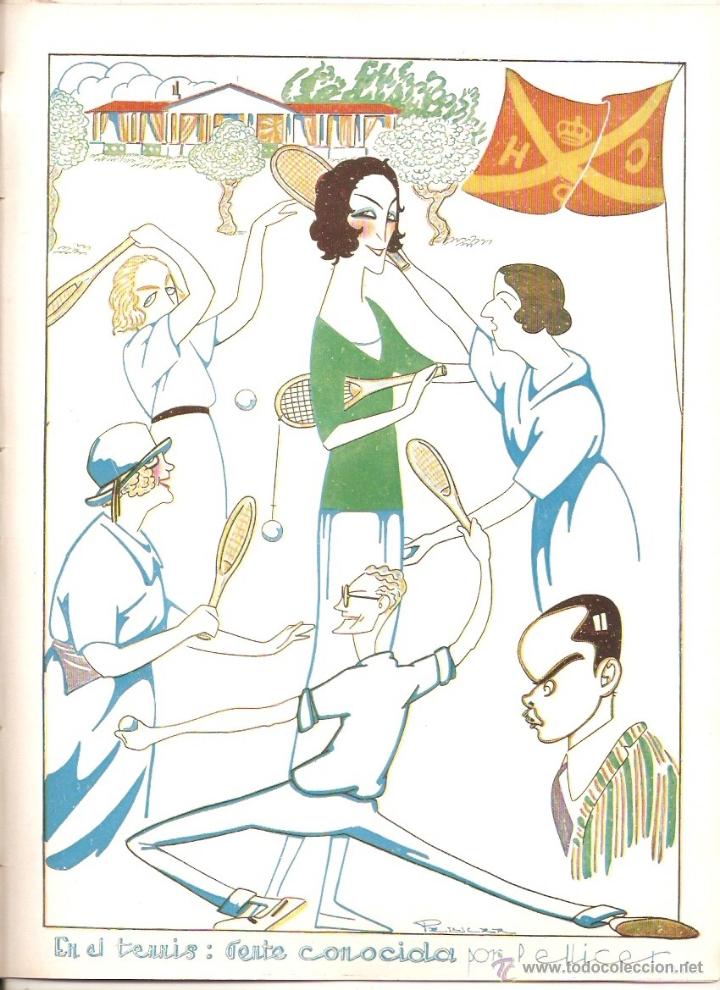 Collezionismo: A&Ntilde;O 1922 RECORTE PRENSA DIBUJO PELLICER EN EL TENIS CARICATURA ILUSTRACION