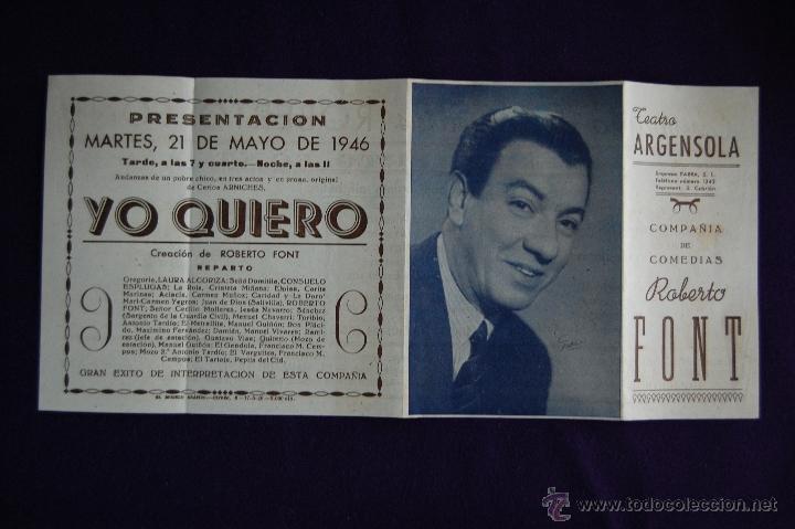 Coleccionismo: LOTE DE 2 PROGRAMAS DEL TEATRO ARGENSOLA DE ZARAGOZA. 1946 - Foto 1