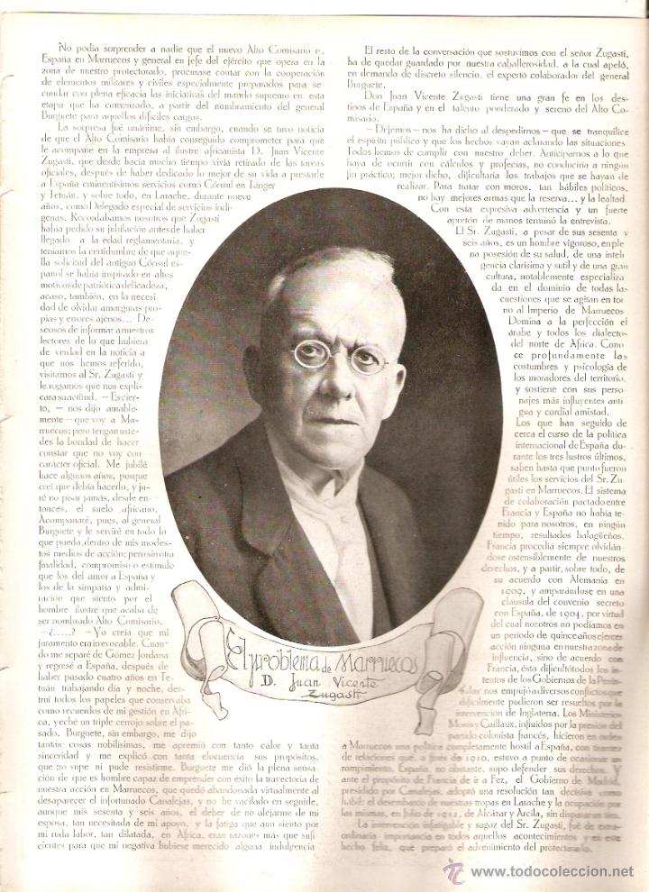 Coleccionismo: A&Ntilde;O 1922 RECORTE PRENSA JUAN VICENTE ZUGASTI EL PROBLEMA DE MARRUECOS GUERRA RIF
