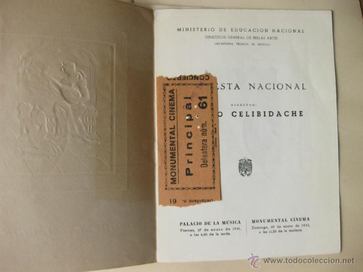 Coleccionismo: CUATRO PROGRAMAS DE LA ORQUESTA NACIONAL DE 1961 - Foto 2