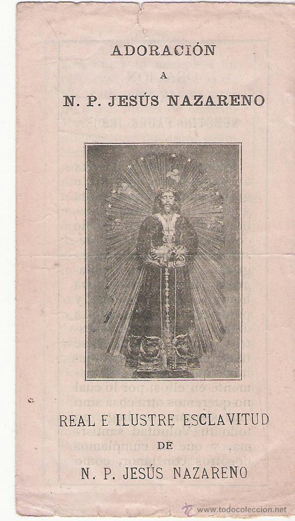 Sammelleidenschaft Papier: N. P. JESUS NAZARENO - IMAGEN Y ORACION - DIPTICO DE PAPEL - 13 X 7,3 CM.