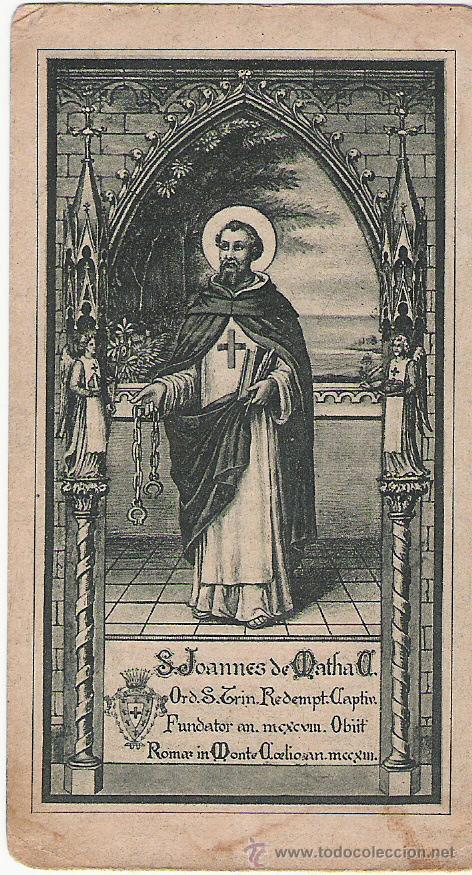 Sammelleidenschaft Papier: S. JOANNES DE MATA - IMAGEN Y ORACION - 11 X 6 CM.