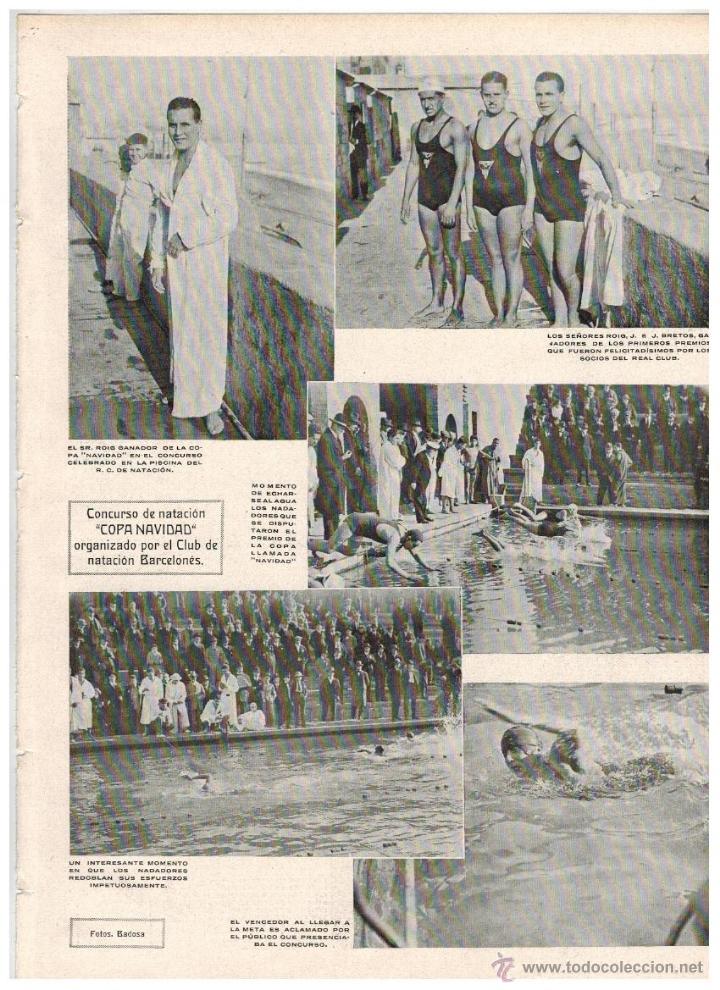 Coleccionismo: A&Ntilde;O 1923 RECORTE PRENSA COPA NAVIDAD CONCURSO NATACION CLUB NATACIO BARCELONA ROIG BRETOS