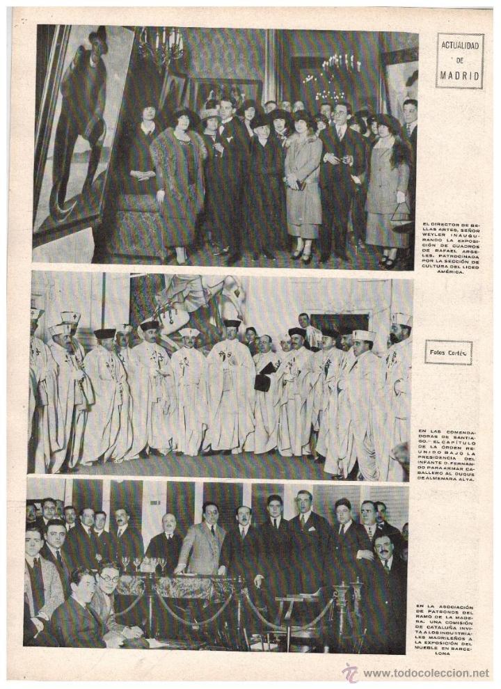 Coleccionismo: A&Ntilde;O 1923 RECORTE PRENSA INAUGURACION EXPOSICION PINTURA RAFAEL ARGELES COMENDADORAS DE SANTIAGO