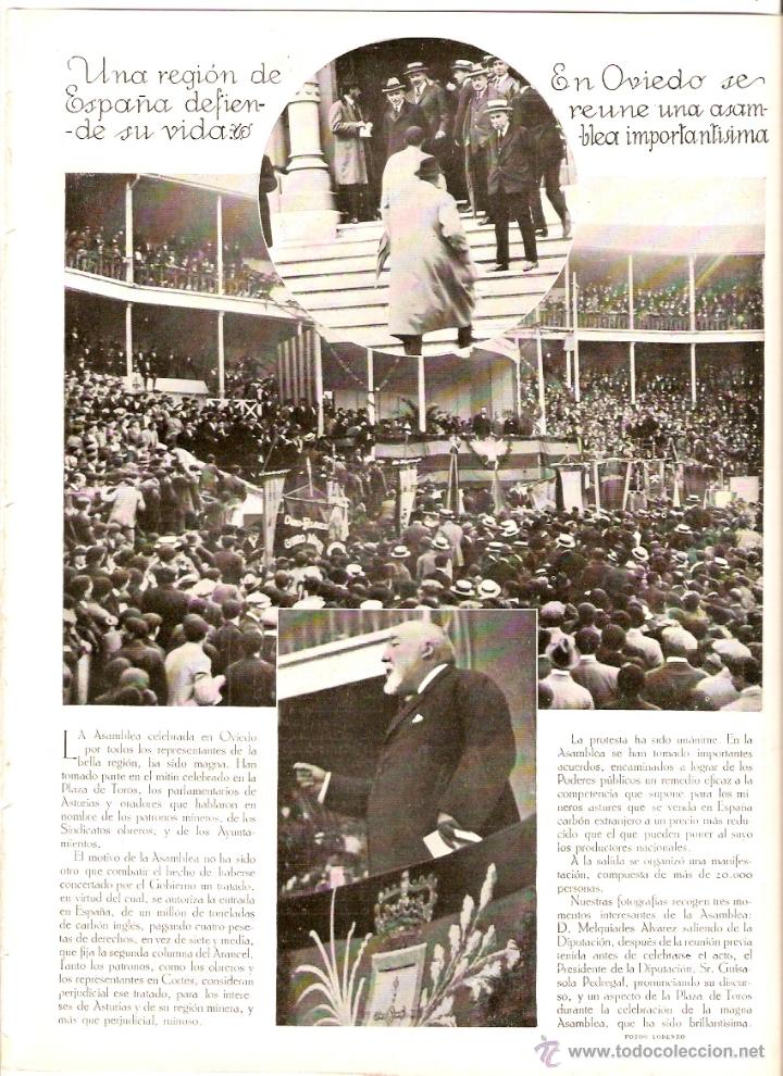 Coleccionismo: A&Ntilde;O 1922 RECORTE PRENSA OVIEDO ASAMBLEA DEFENSA DE LA REGION ASTURIAS TRATADO ENTRADA CARBON INGLES