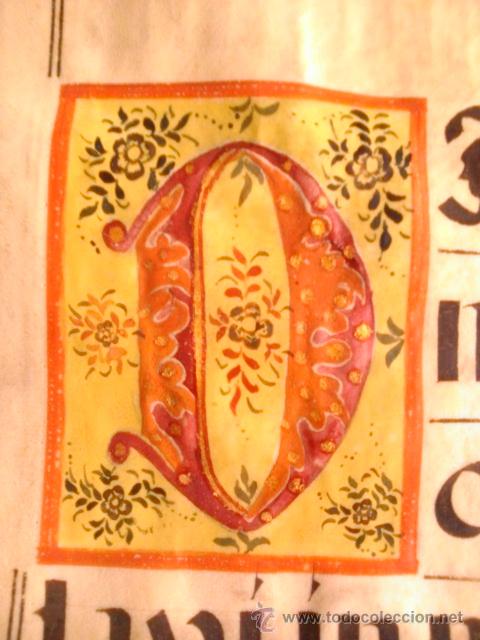 Coleccionismo: GRAN HOJA ANTIFONARIO CANTORAL SIGLO XVII