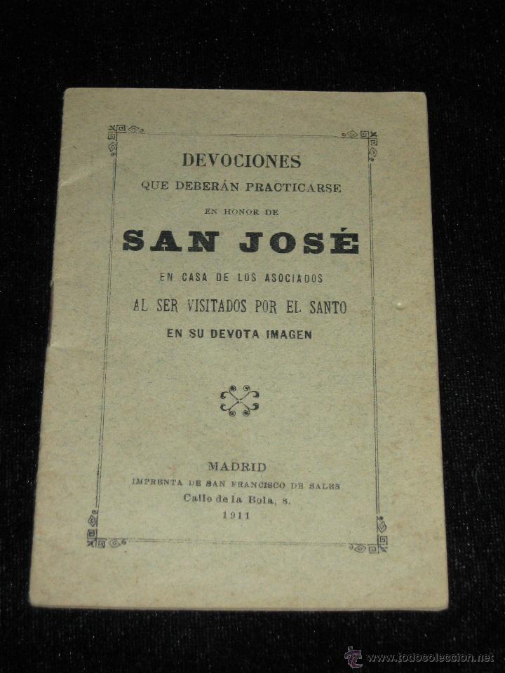 Coleccionismo: CUADERNILLO 16 PAGINAS - DEVOCIONES QUE DEBERAN PRACTICARSE EN HONOR DE SAN JOSE - 1911