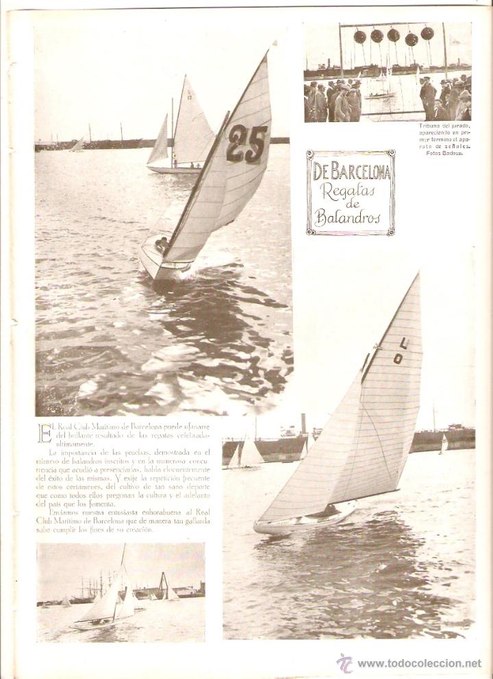 Coleccionismo: A&Ntilde;O 1922 RECORTE PRENSA REGATAS BALANDROS REAL CLUB MARITIMO DE BARCELONA