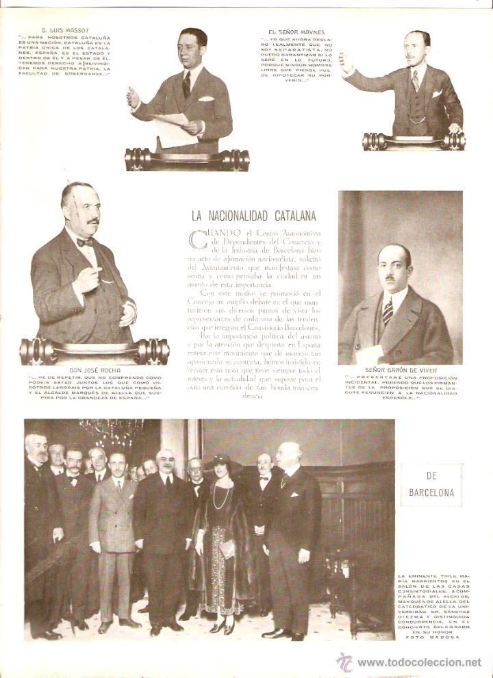 Coleccionismo: A&Ntilde;O 1922 RECORTE PRENSA NACIONALIDAD NACIONALITAT CATALANA MASSOT MAYNES JOSE ROCHA BARO DE VIVER
