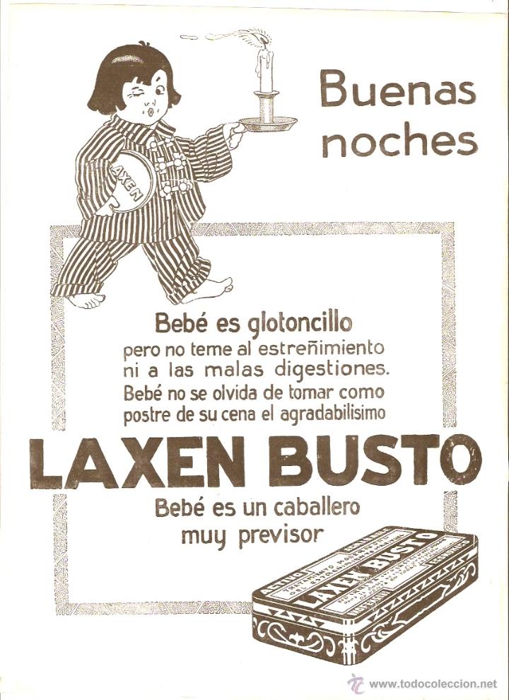 Coleccionismo: A&Ntilde;O 1922 RECORTE PRENSA PUBLICIDAD LAXEN BUSTO PURGANTE LAXANTE
