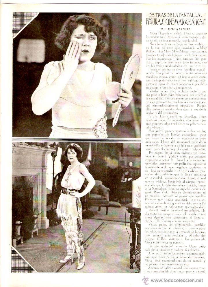 Coleccionismo: A&Ntilde;O 1922 RECORTE PRENSA VIOLA FLUGRATH VIOLA DANA ACTRIZ CINEMATOGRAFICA CINE