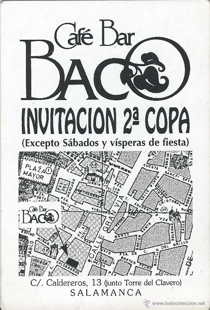 Coleccionismo: INVITACION CAFE BAR BACO SALAMANCA A&Ntilde;OS 90