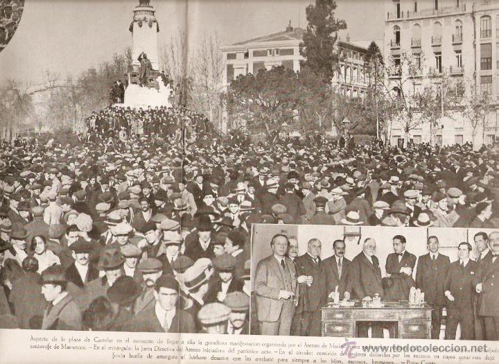 Colecionismo: A&Ntilde;O 1922 RECORTE PRENSA MADRID ATENEO GRAN MANIFESTACION CASTIGO CULPABLES CATASTROFE MARRUECOS