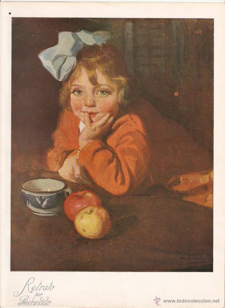 Collecting paper: A&Ntilde;O 1922 RECORTE PRENSA PINTURA CUADRO RETRATO BENEDITO POESIA CANCION DE AMOR VICENTE MANZANARES