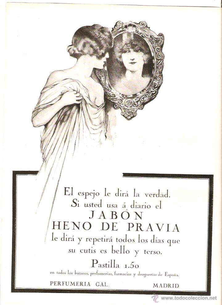 Coleccionismo: A&Ntilde;O 1922 RECORTE PRENSA PUBLICIDAD JABON HENO DE PRAVIA PERFUMERIA GAL