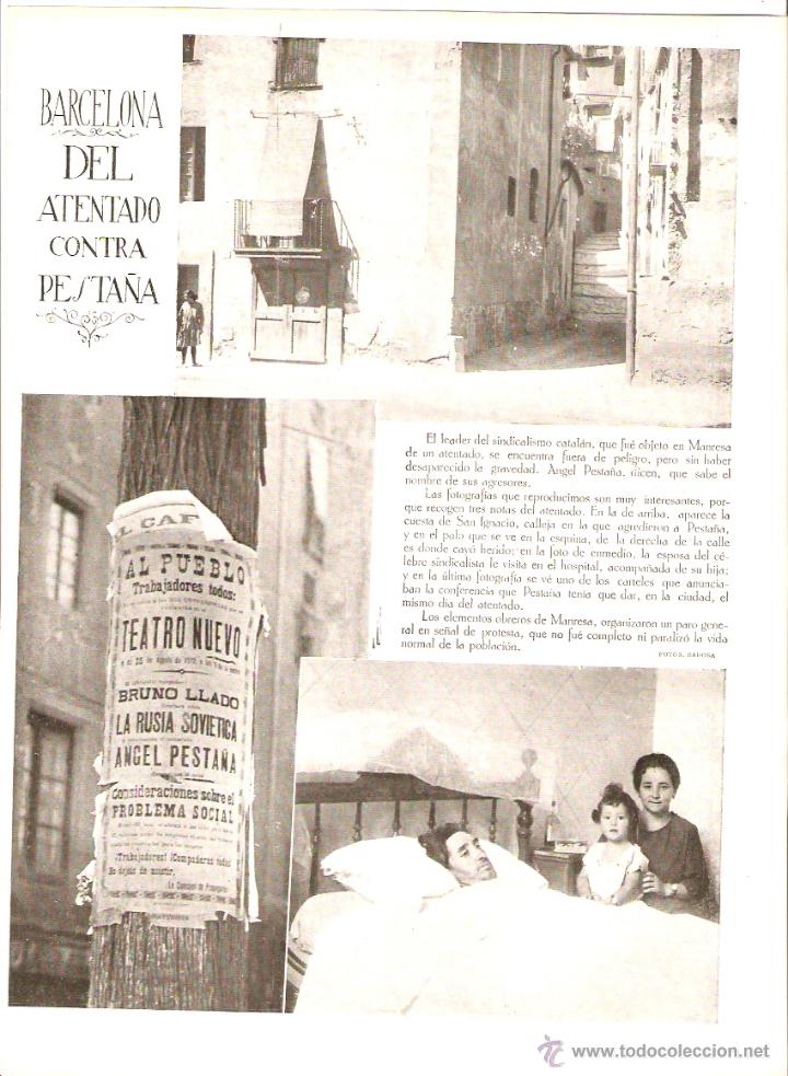 Coleccionismo: A&Ntilde;O 1922 RECORTE PRENSA LONDRES OLIMPIADAS FEMENINAS MANRESA ATENTADO ANGEL PESTA&Ntilde;A SINDICALISMO
