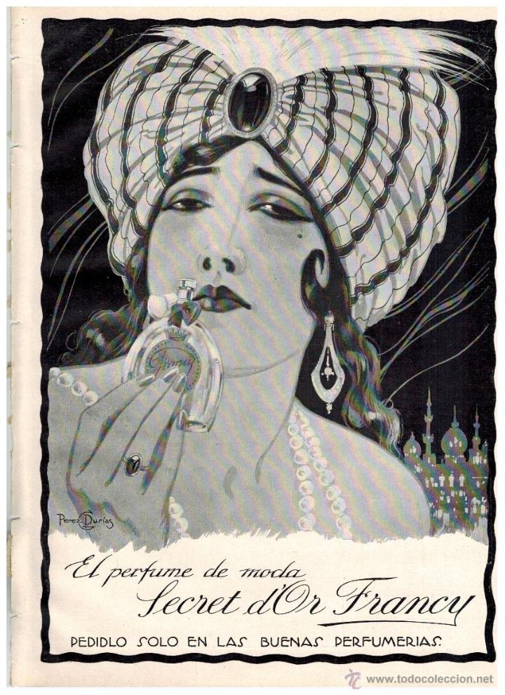 Collecting paper: A&Ntilde;O 1922 RECORTE PRENSA PUBLICIDAD SECRET D'OR FRANCY PERFUME PERFUMERIA