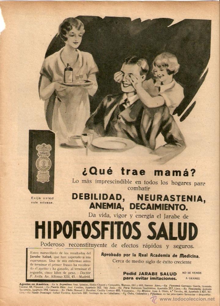 Coleccionismo: A&Ntilde;O 1930 RECORTE PRENSA PUBLICIDAD HIPOFOSFITOS SALUD