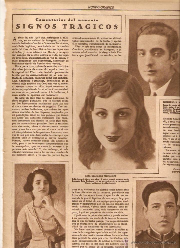 Collectionnisme: A&Ntilde;O 1930 RECORTE PRENSA SEVILLA ESTATUA ESCULTURA MANUEL DELGADO ASESINATO LOLA GRANADOS CONCHITA