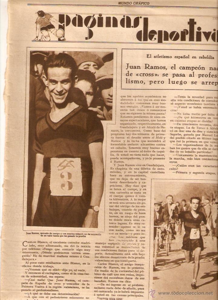Coleccionismo: A&Ntilde;O1930 RECORTE PRENSA DEPORTES ATLETISMO ESPA&Ntilde;OL JUAN RAMOS CAMPEON NACIONAL DE CROSS ARENAS BILBAO
