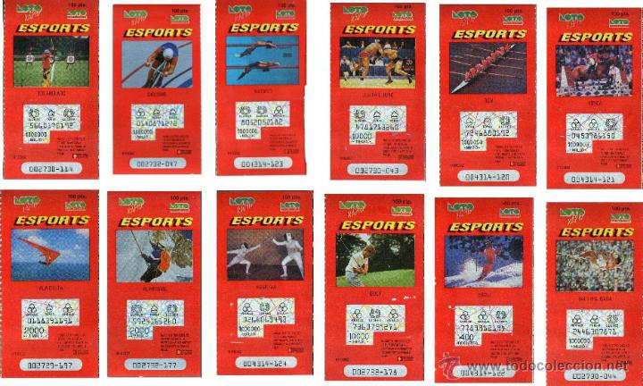 Coleccionismo: Rasca, loteria - loto catalunya - esports, serie de 12 - deportes