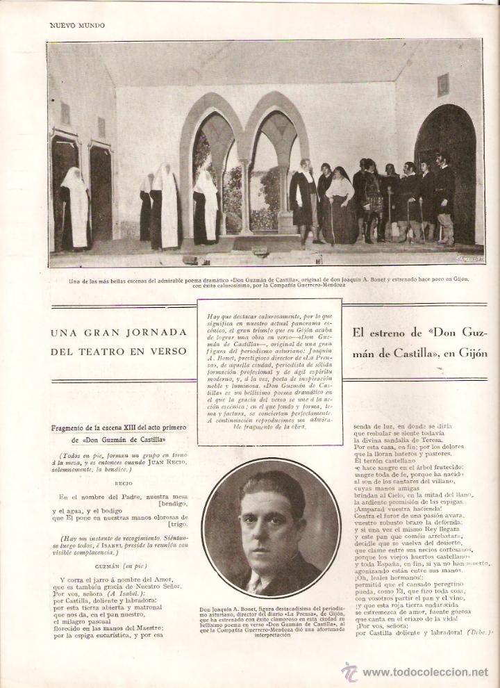Coleccionismo: A&Ntilde;O 1930 RECORTE PRENSA CREMA SOLAR GAL TEATRO GIJON ESTRENO DON GUZMAN DE CASTILLA JOAQUIN BONET