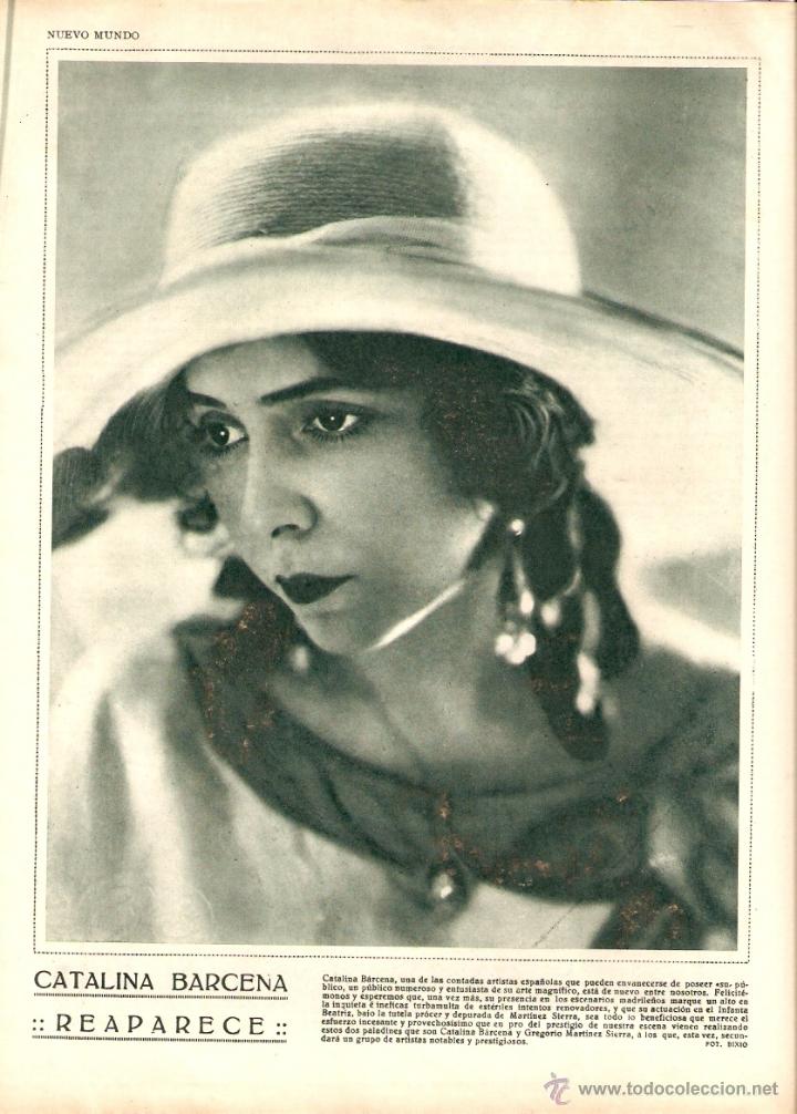 Coleccionismo: A&Ntilde;O 1930 RECORTE PRENSA REAPARICION ARTISTA CATALINA BARCENA