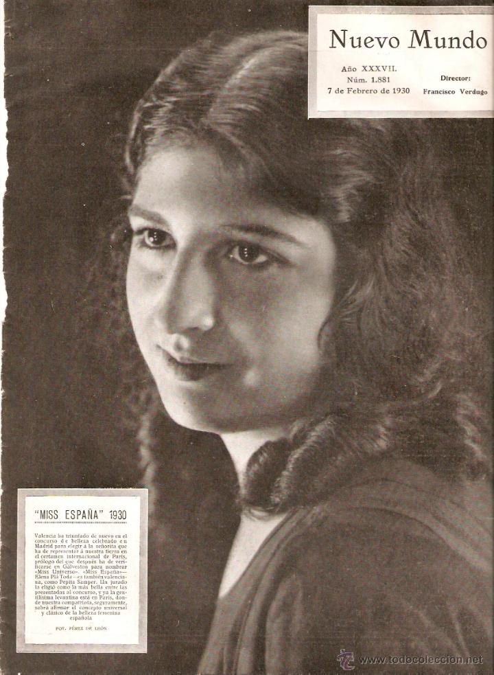 Collectionnisme: A&Ntilde;O 1930 RECORTE PRENSA MISS ESPA&Ntilde;A 1930 ELENA PLA TODA