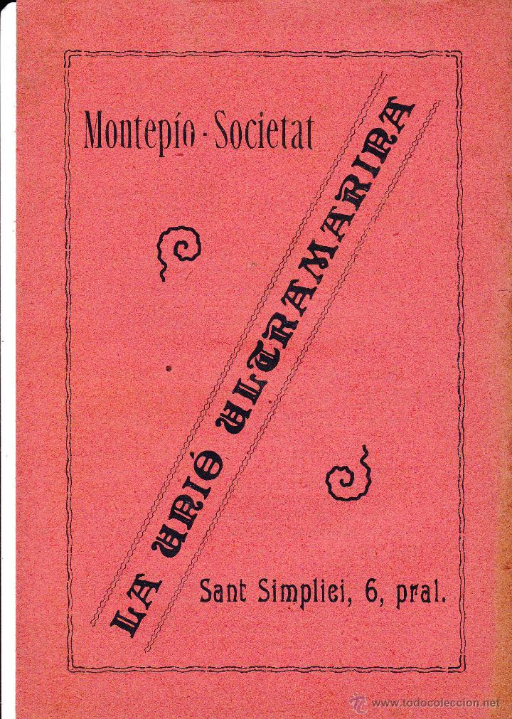 Coleccionismo: Montepio Societat La Uni&oacute; Ultramarina 1918 Barcelona
