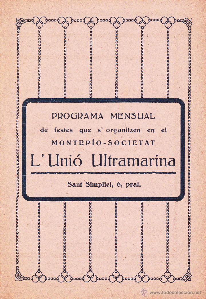 Coleccionismo: Montepio Societat La Uni&oacute; Ultramarina 1921