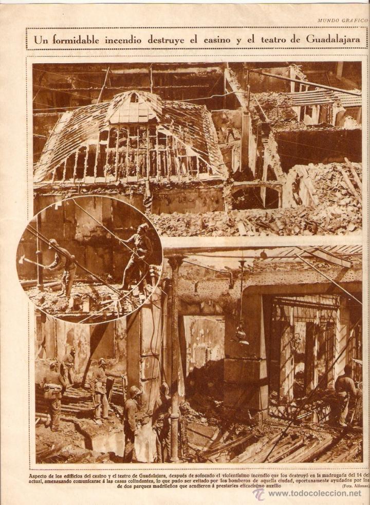 Collezionismo: A&Ntilde;O 1930 RECORTE PRENSA INCENDIO TEATRO CASINO GUADALAJARA EXITO VERMOUTH MARTINI ROSSI