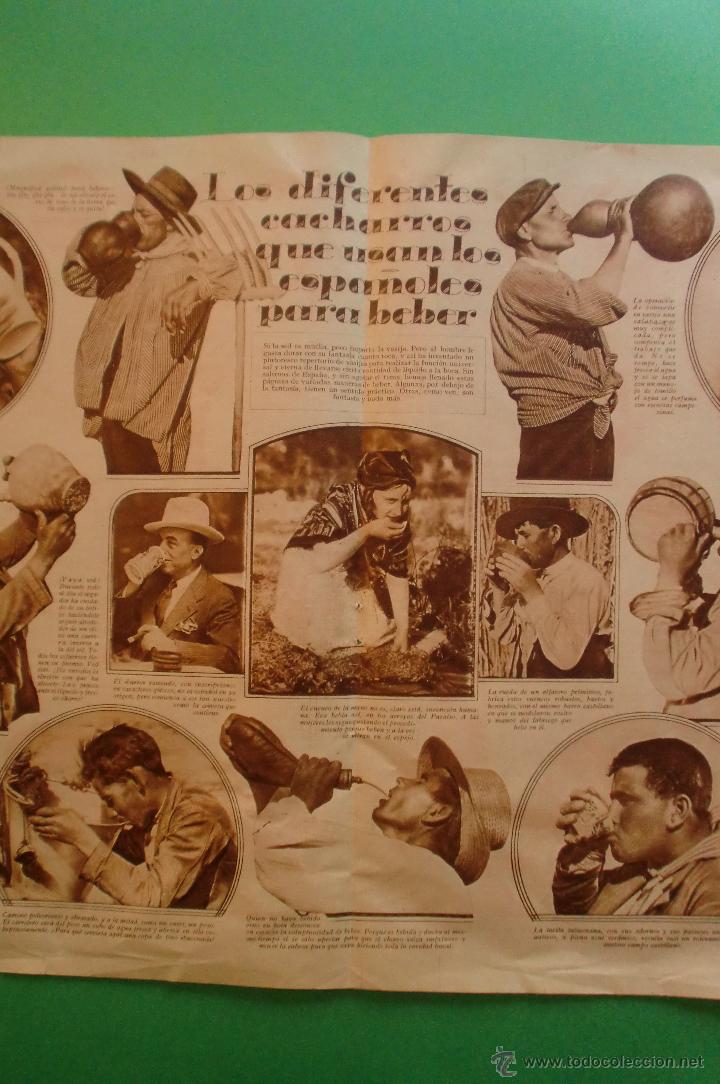Coleccionismo: CACHARROS QUE USAN LOS ESPA&Ntilde;OLES PARA BEBER - PAGINA CENTRAL ESTAMPA 26/08/1930 N&ordm; 137
