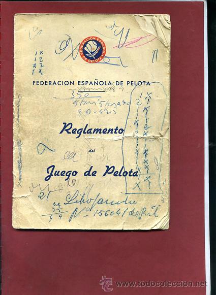 Coleccionismo: FEDERACION ESPA&Ntilde;OLA DE PELOTA REGLAMENTO DEL JUEGO DE PELOTA