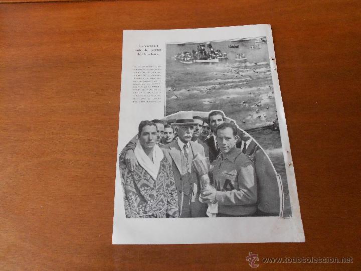 Collezionismo: RECORTE PRENSA ORIGINAL 1933: SR, MACI&Aacute; ENTREGA PREMIO AL GANADOR TRAVESIA A NADO PTO. DE BARCELONA