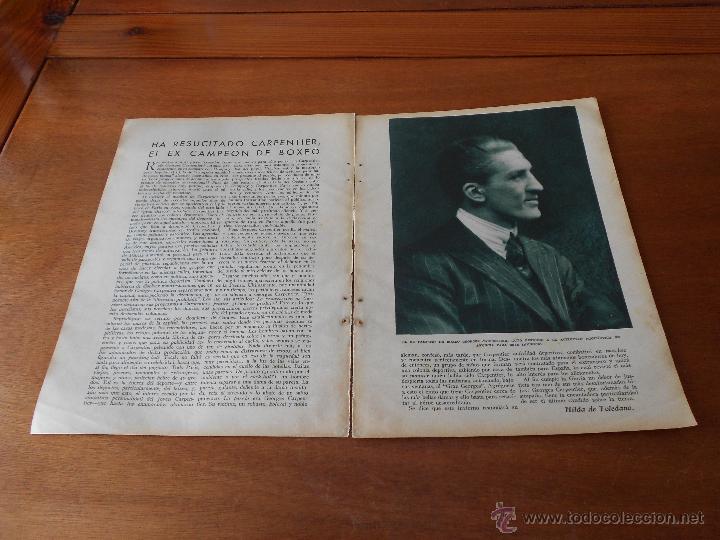 Collezionismo: RECORTE PRENSA ORIGINAL 1933: INTERESANTE ART&Iacute;CULO SOBRE BOXEO, REGRESO DE CARPENTIER