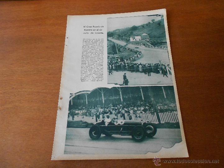 Collezionismo: RECORTE PRENSA ORIGINAL 1933: AUTOMOVILISMO PREMIO DE ESPA&Ntilde;A EN EL CIRCUITO DE LASARTE