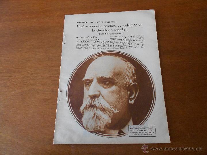 Collezionismo: RECORTE PRENSA ORIGINAL 1933: ART&Iacute;CULO MEDICINA BACTERI&Oacute;LOG ESPA&Ntilde;OL DR. FERN&Aacute;N P&Eacute;REZ