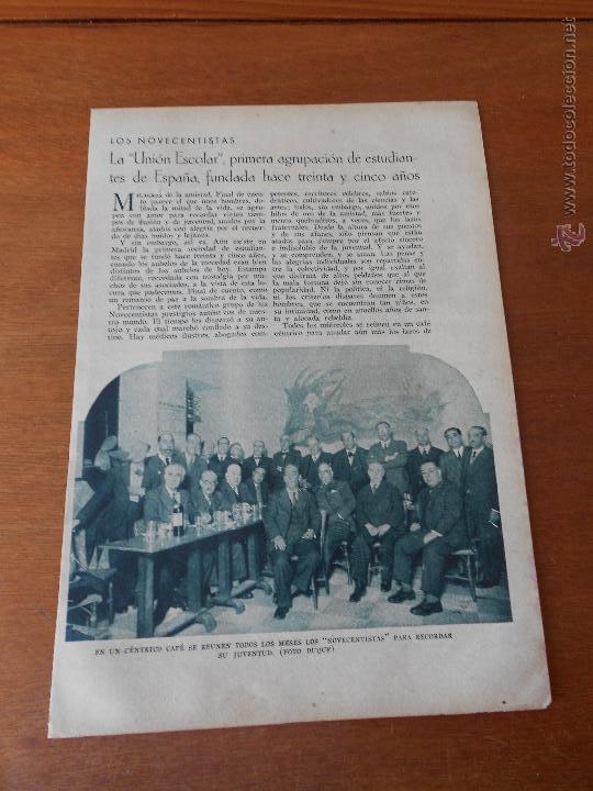 Collezionismo: RECORTE PRENSA ORIGINAL 1935: ART&Iacute;CULO LA UNI&Oacute;N ESCOLAR, LOS NOVECENTISTAS