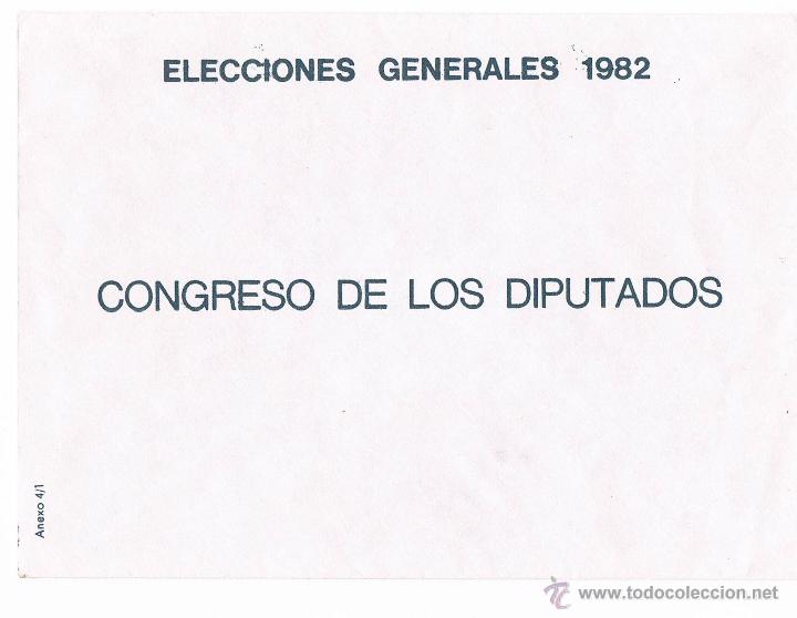 Coleccionismo: SOBRE ORIGINAL ELECCIONES GENERALES 1982 CONGRESO DE LOS DIPUTADOS **-