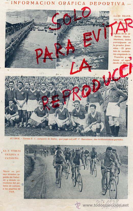 Coleccionismo: FUTBOL 1928BARCELONA -TORINO ITALIA-  NATACION PUERTO BARCELONA -CICLISMO MUCIO Y CA&Ntilde;ARDO HOJA REVIS